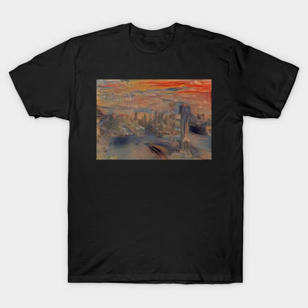 New Clock Square - Munch T-Shirt by Homsalgia